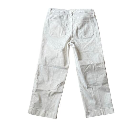 Talbots White Straight Leg Cropped Denim Pants Size 8 Casual Mature Coastal - Picture 7 of 8